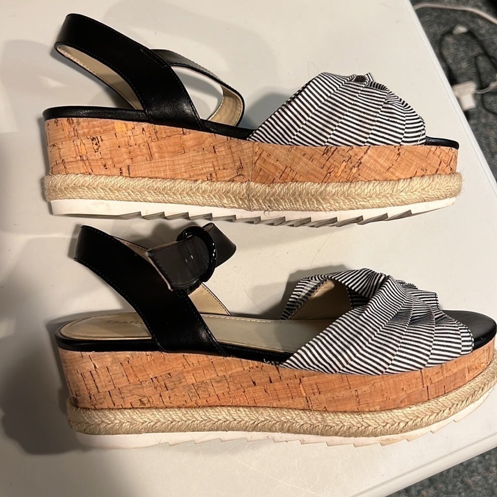 Mark Fisher Flinn Wedge Sandals, Size 7 - Picture 6 of 9